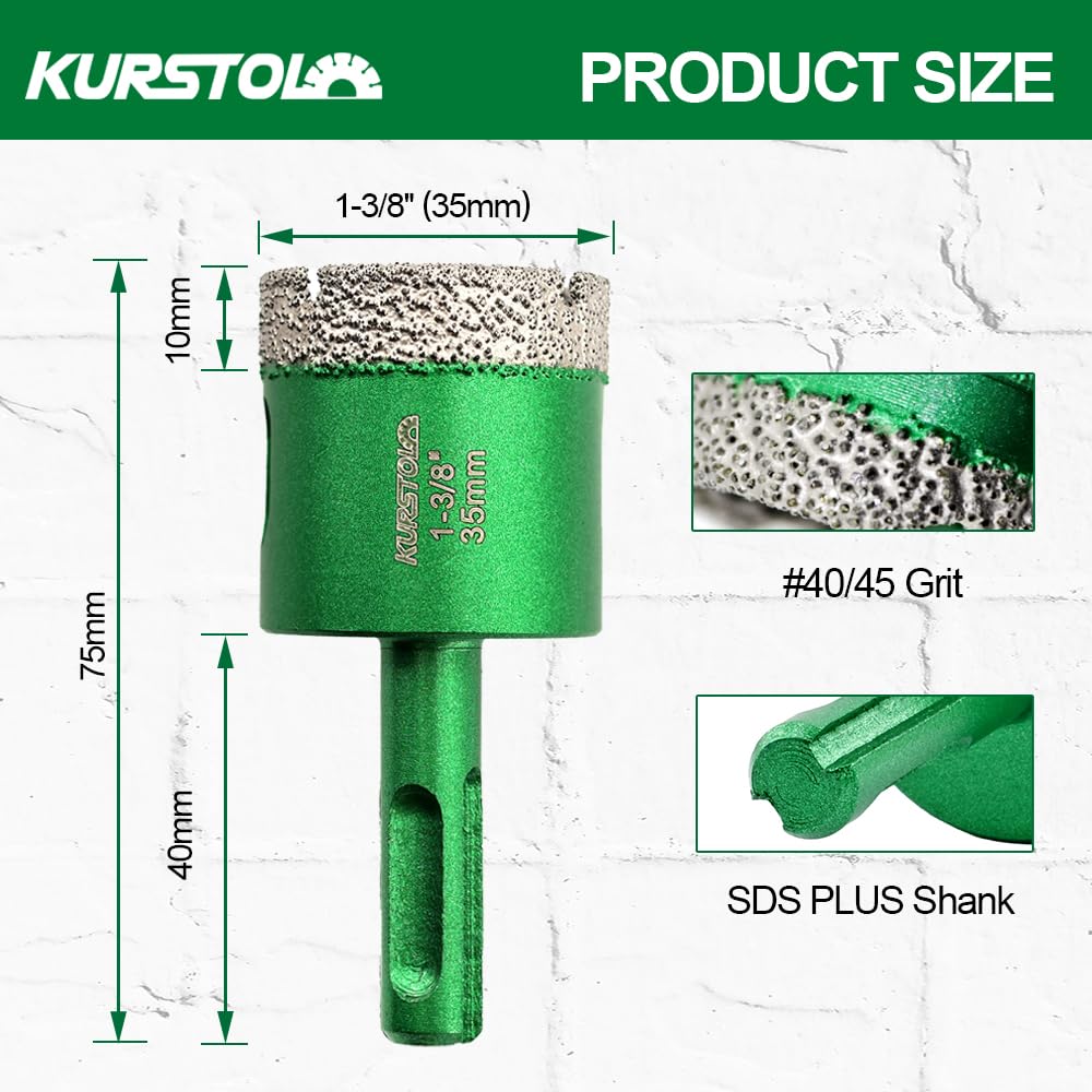 Forets Diamant Pour Carrelage - 8 Tailles : 6, 8, 10, 12, 20, 25, 32, 35 Mm - Pour Porcelaine, Céramique, Granit, Marbre