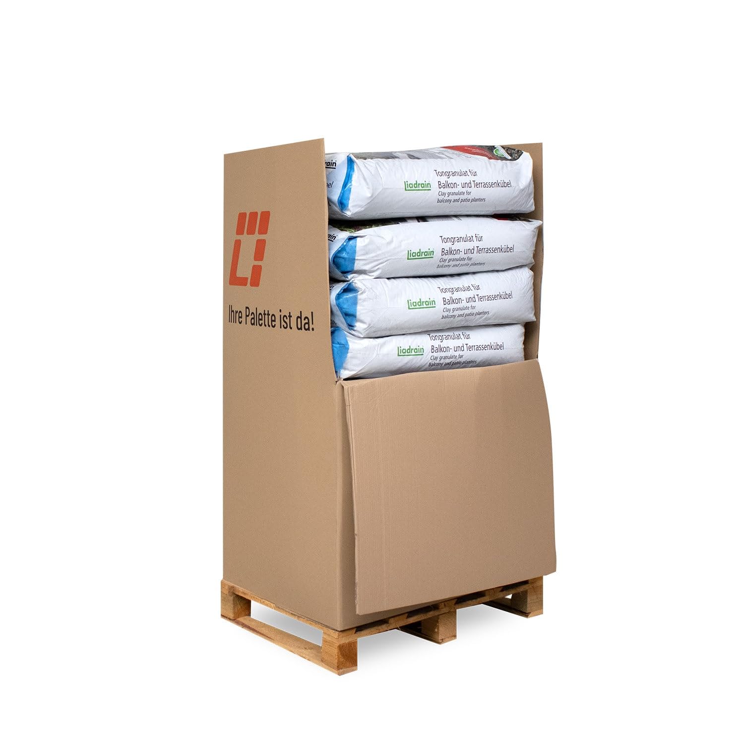 Liadrain Blähton Gebrochen Tongranulat Ton Kugeln Für Garten Pflanzen Balkon Terrasse Kübel Töpfe Drainage Substrat Fein 4-10mm 50l x 13 Sack 650l / 1 Palette