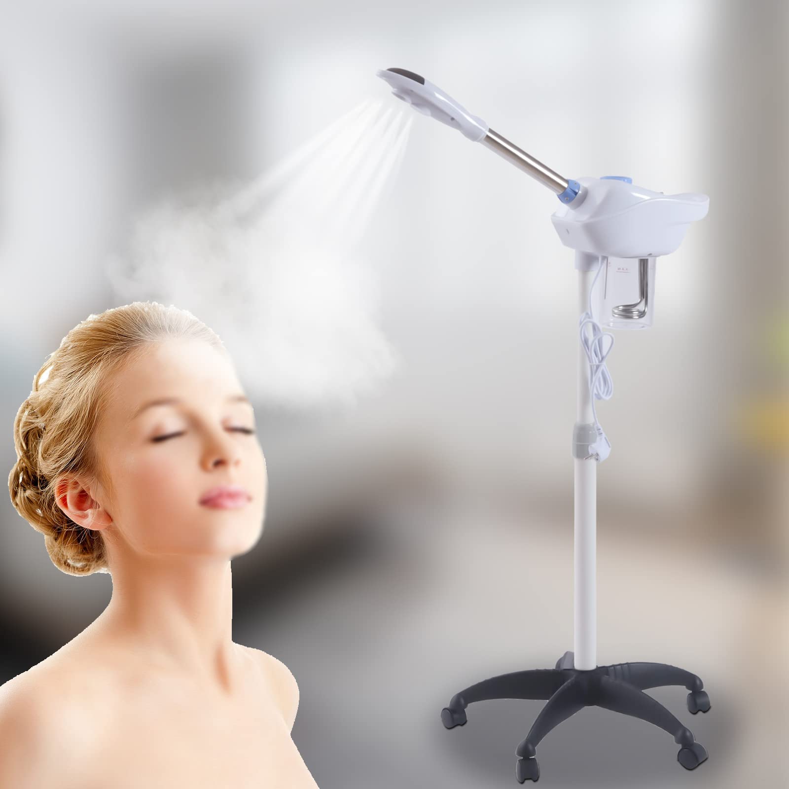 Vapozon Aroma Ozon Bedampfer Steamer Gesichtsdampfer Gesichtssauna 360° Drehbare Dampfgerät Verdampfer Spa für Spa Salon Kosmetikstudio Zuhause