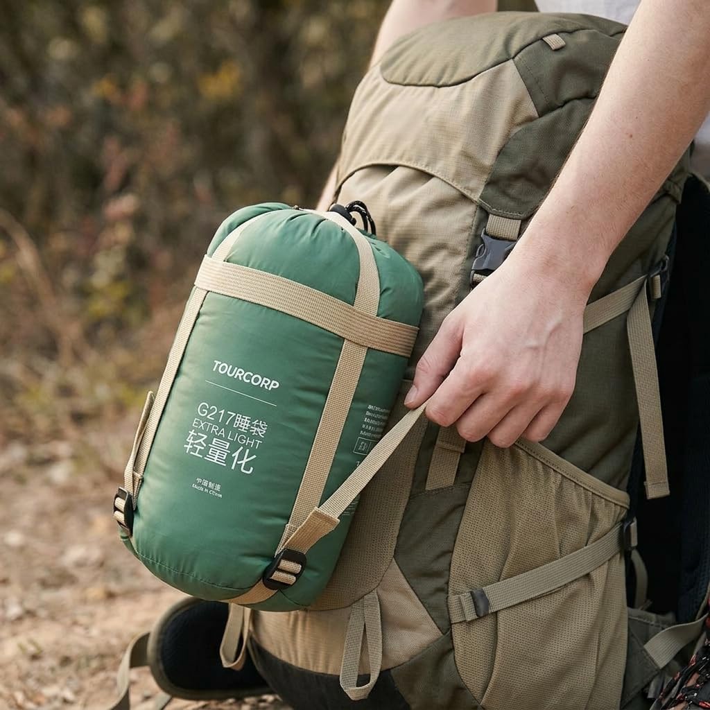 Sacco a Pelo Adulto Resistente E Leggero per Trekking E Campeggio Sacco Notte Compressibile in Nylon E Pongee Tessuto Sottile Traspirante per Notti