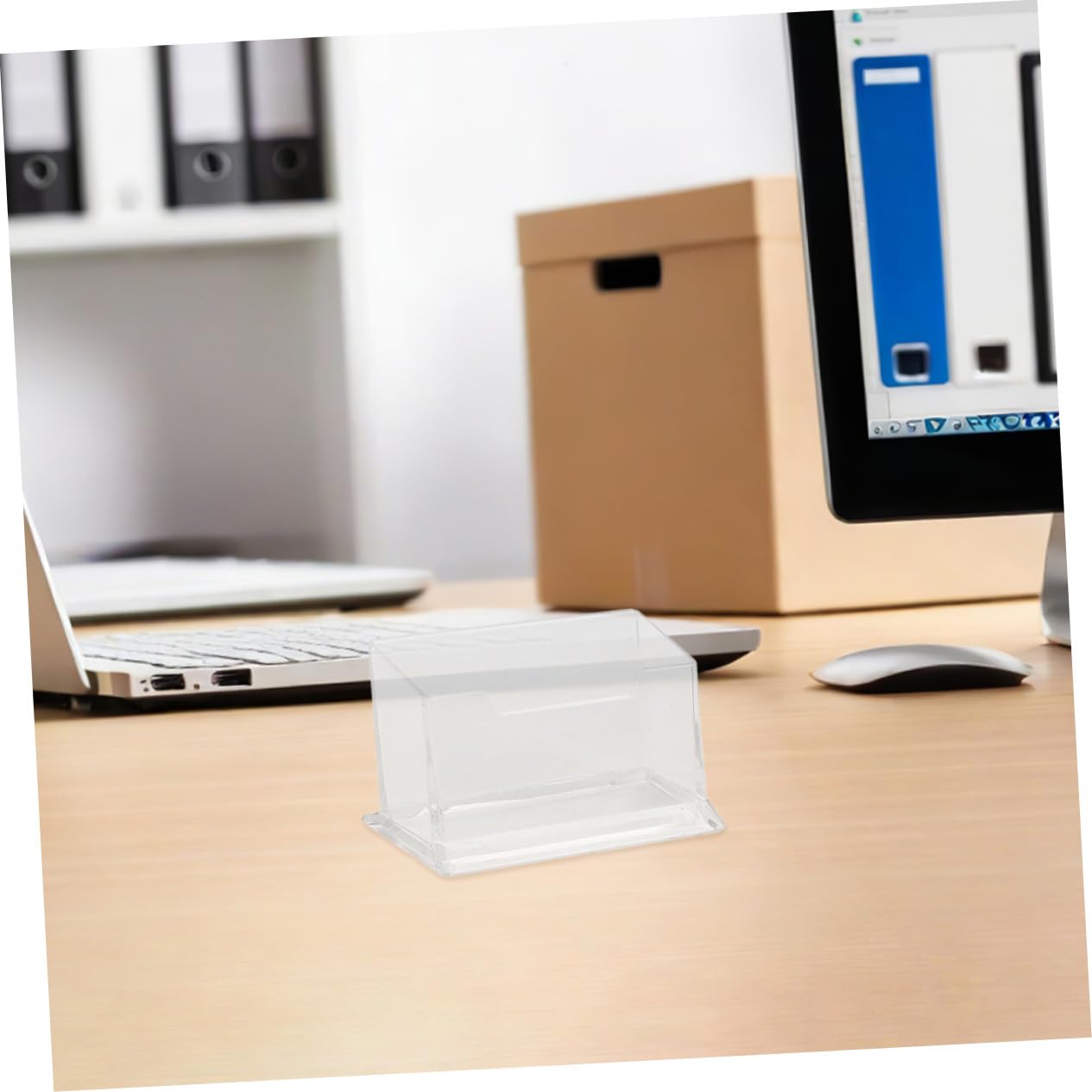 Homoyoyo 10pezzi Espositore in Plastica Trasparente Per Biglietti Da Visita Da Contenitore Per Carte Da Visita Da Scrivania Organizzatore Per Ufficio