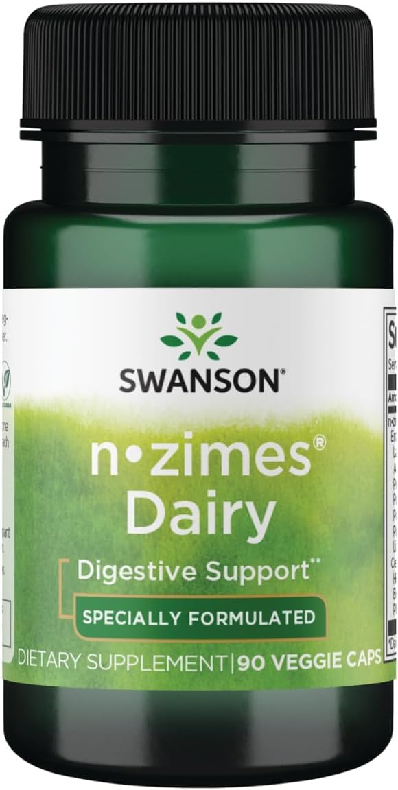 Swanson N-Zimes Dairy Digestion Enzyme, 90 Veg Capsules