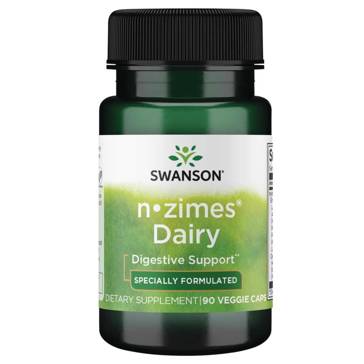 Swanson N-Zimes Dairy Digestion Enzyme, 90 Veg Capsules 90 Count (Pack of 1)