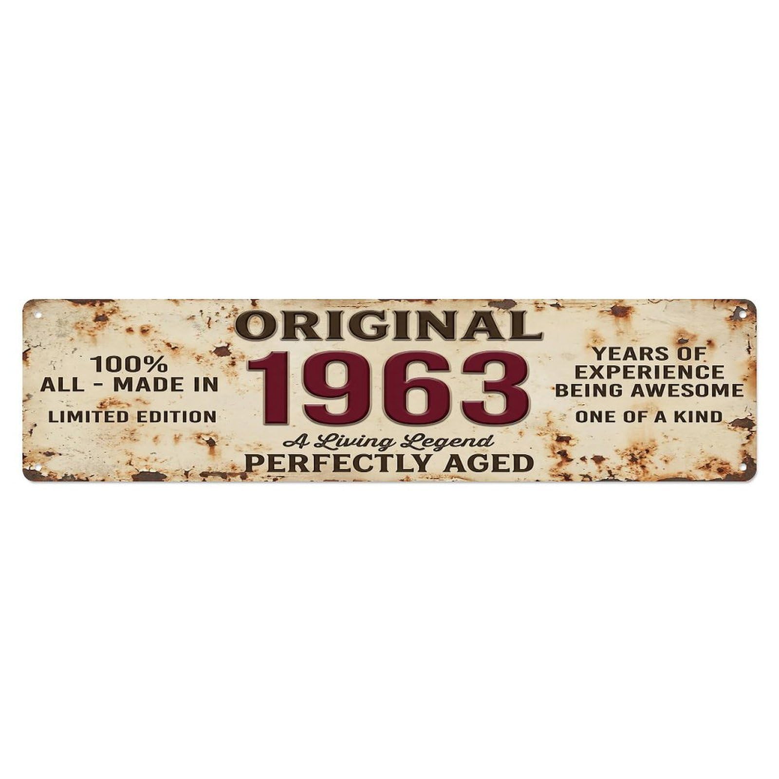 Original 1963 Limited Edition Perfectly Aged Legend Metal Tin Sign