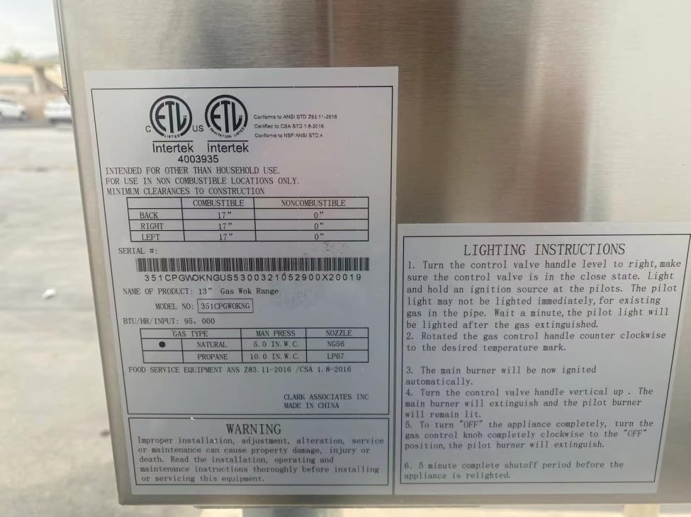 Miniatura 9 de Gama china comercial del wok, propano LP, ETL 13" 1 agujero restaurante salteado CP-WOK