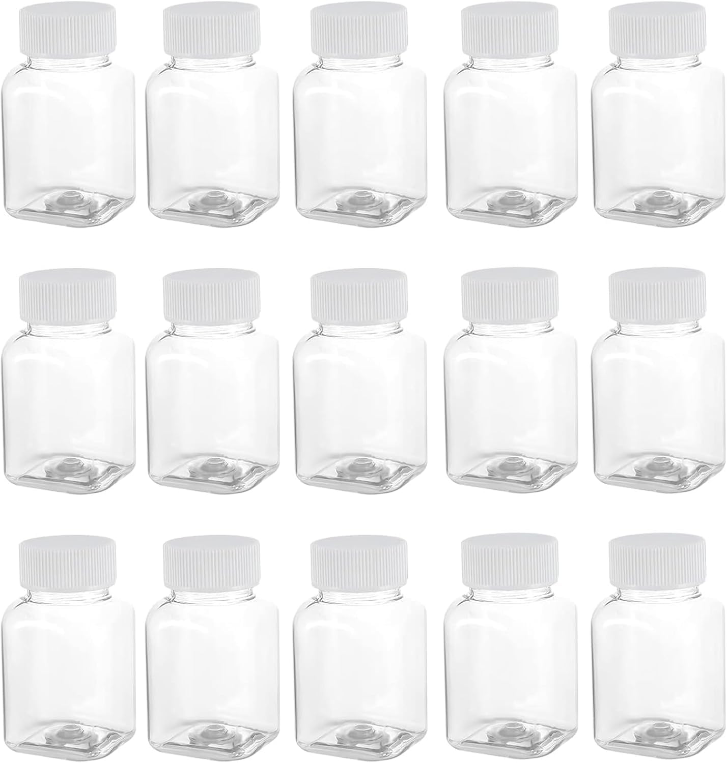15Pcs 100ml Ginger Juice Bottles with Lids, Small Square Plastic Bottles, Leak Proof, Durable, Reusable, Ideal for Camping, Dining Activities, Suitable for Smoothie Coffee Beverages Juice Milk