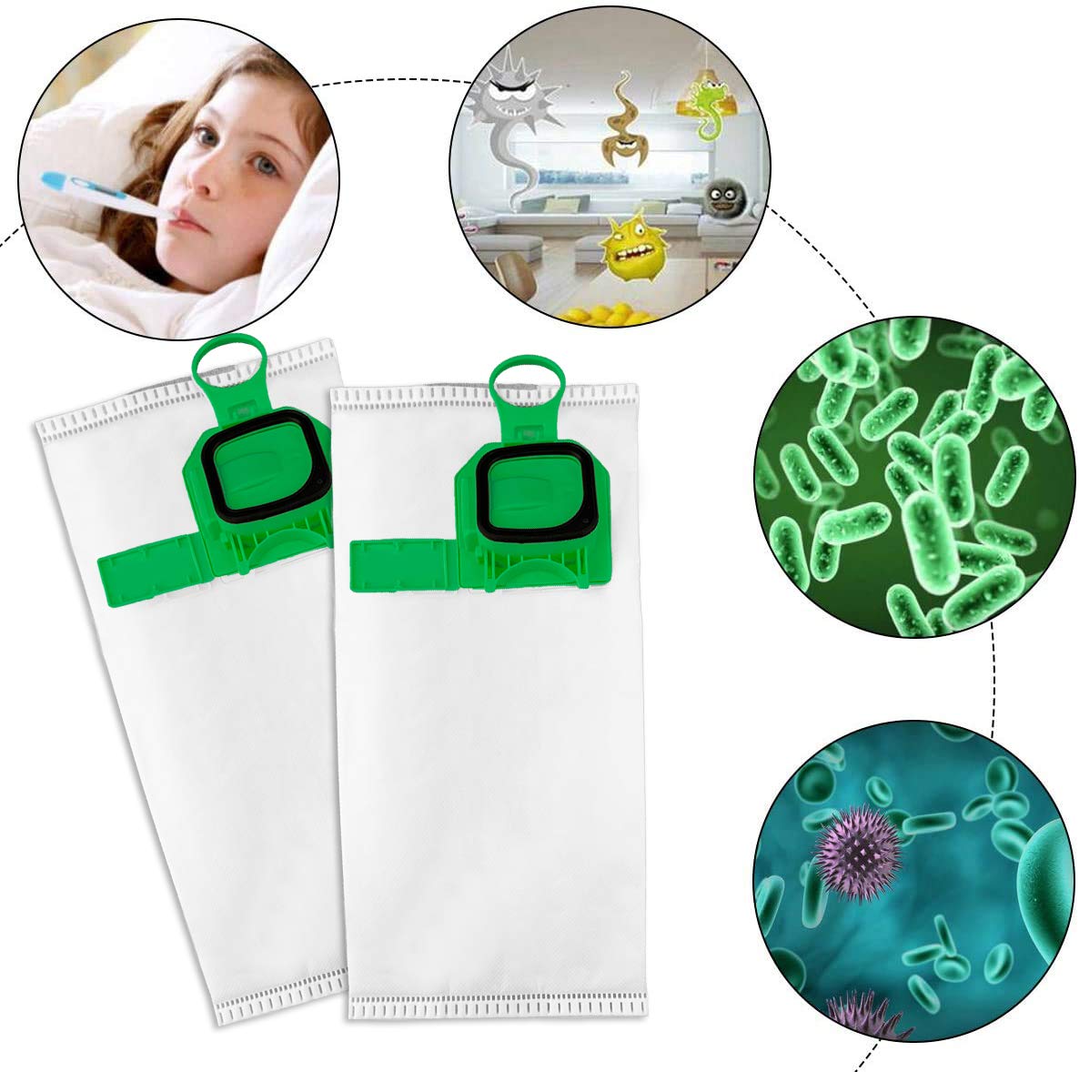 Kit di Ricambi Sacchetti per Folletto VK140 VK150 con Filtri