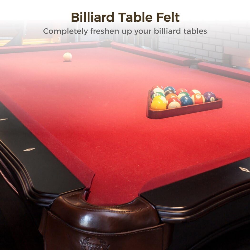 Nappe de billard en feutre avec 6 bandes de tissu pour table de billard intérieure de 2,4 m