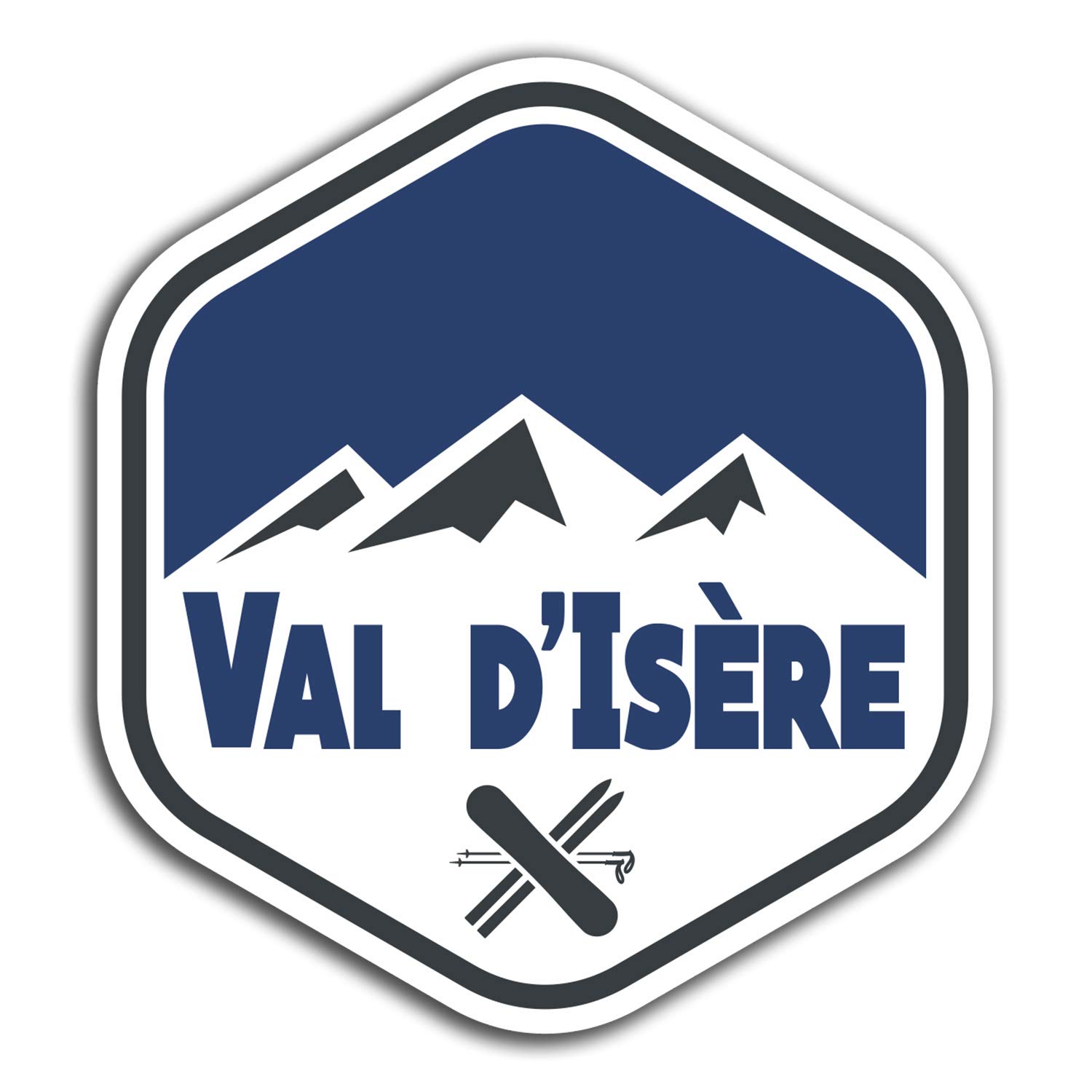 Destination Vinyl Ltd Multi 2 X 10Cm Val D'isere Ski Vinyl Stickers - Travel Sticker Laptop Luggage #23933 (10Cm Tall)