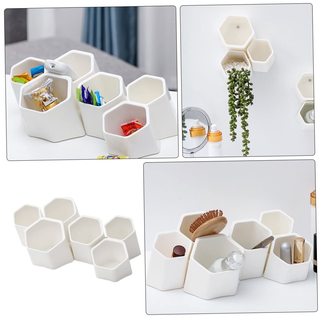 LALAFINA Organizer Da Scrivania Portapenne Per Studenti, Contenitore Da Parete in Plastica Resistente, Portapennelli Trucco Multifunzione Per Ufficio e Scuola