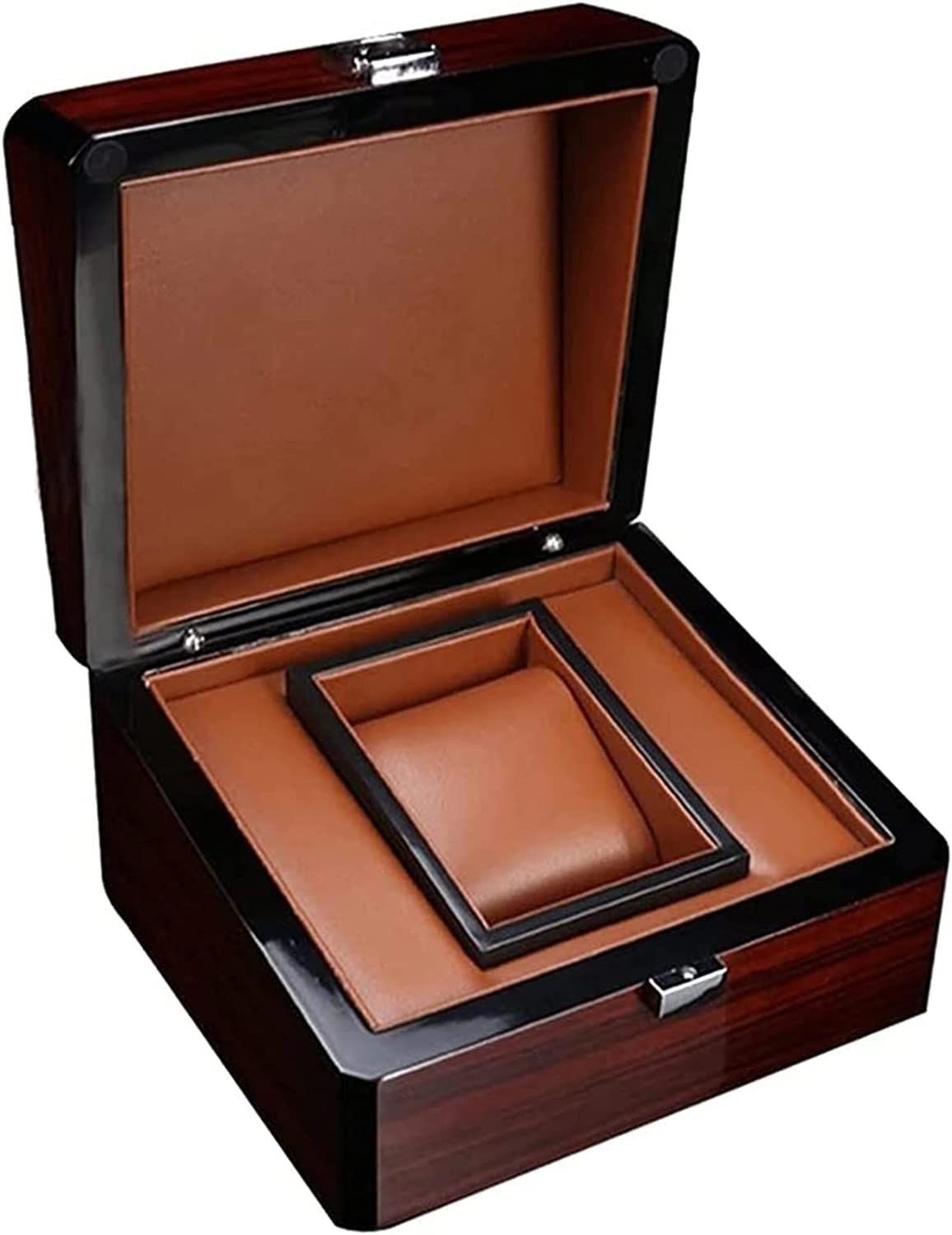TIANQIHAO Vintage Wooden Watch Boxes Single Wrist Watch Collection Square Showcase For Shop Display