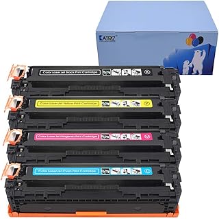 KATRIZ CB540A Toner Cartridge Replacement for HP 125A CB541A CB542A CB543A Compatible for HP CP1210 CP1215 CP1215N CP1217 CP1510 CP1514 CP1514N CP1515N CP1518 CP1518NI CM1312 Printer (1 BK, 1C,1M,1Y)