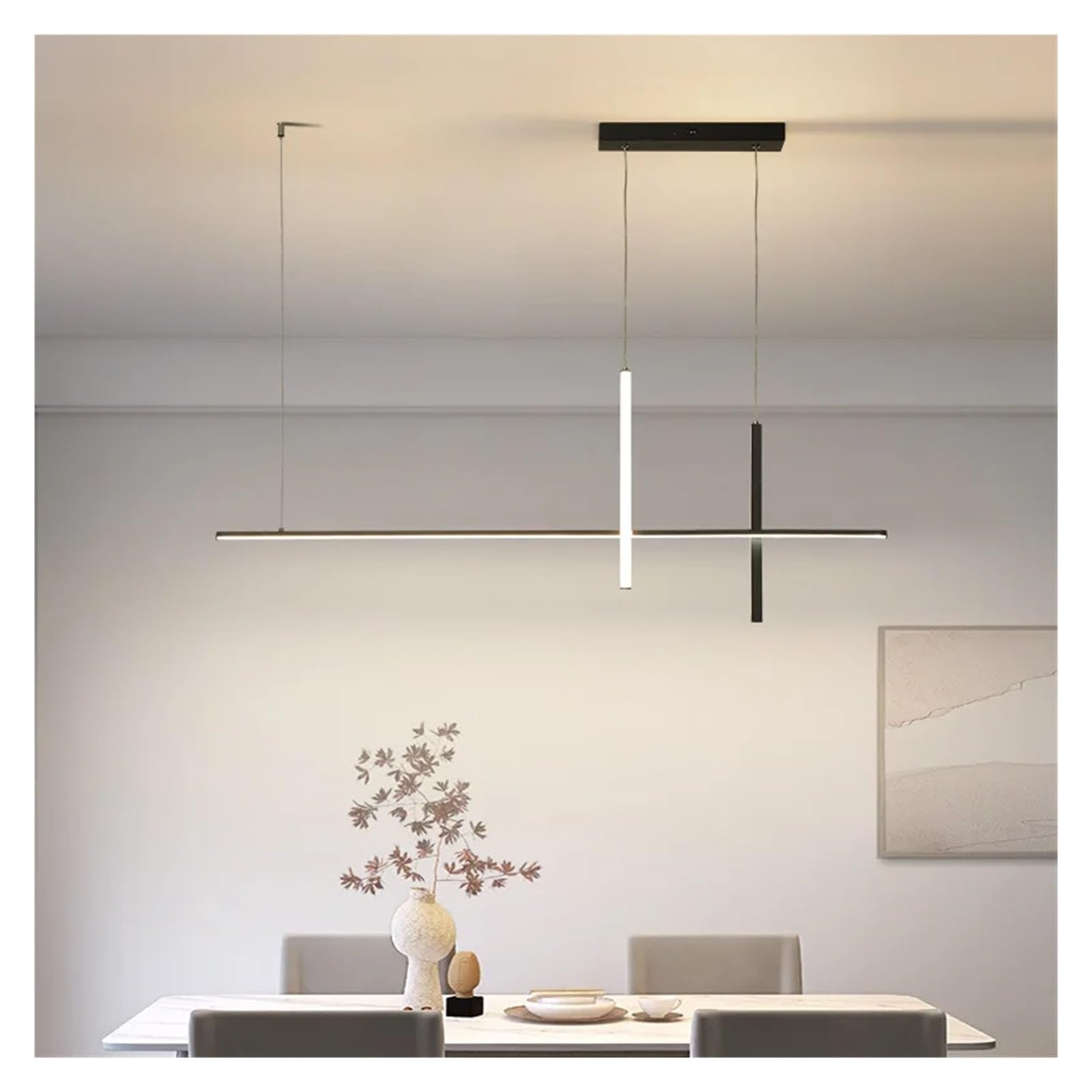 Lampada a Sospensione LED Minimalista - Apparecchio Moderno per Sala da Pranzo o Bar, Design Lucido e Lussuoso, Perfetto per l'arredamento e l'atmosfera della casa, un'elegante Alternativa a