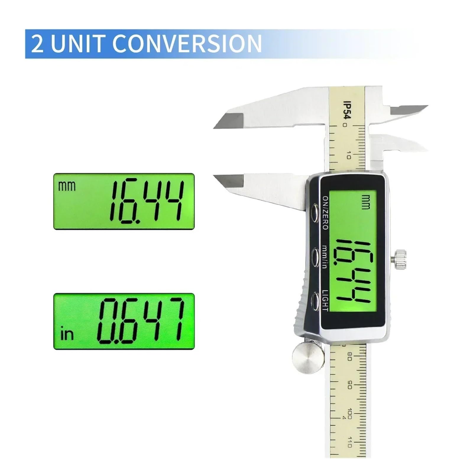 Suwmiarka Cyfrowa 0-6 "150mm Suwmiarki Z Noniuszem Narzędzie Pomiarowe Mikrometr Elektroniczny Dużym Podświetleniem LCD Precyzyjne Pomiary Bez Wysiłku(0-150mm)