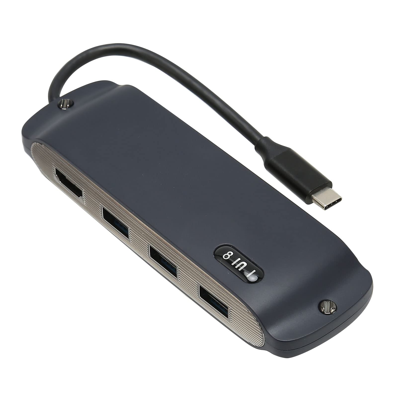 Generic Docking Station Multifunzione USB C Multifunzione USB per Display a Schermo di Grandi Dimensioni, Adatto per Tutti i Computer del Canale di Tipo C, Dimensioni Compatte (blu navy)