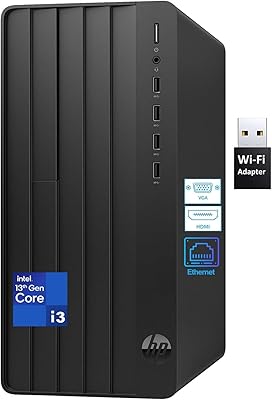 HP Desktop Computer Business Tower PC, 13th Gen Intel 4-Core Processor (Beat i5-12400), 32GB DDR4 RAM, 1TB PCIe SSD, WiFi Adapter, RJ-45, HDMI, VGA, Keyboard and Mouse, Windows 11 Pro