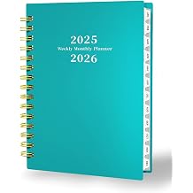 Planner 2025-2026 - 12-Month Daily Weekly Monthly Planner from JUL.2025 to JUN.2026, 8.4" X 6", Spiral Notebook Agenda Personal Organizer with Stickers Inner Pocket for Office School Supplies