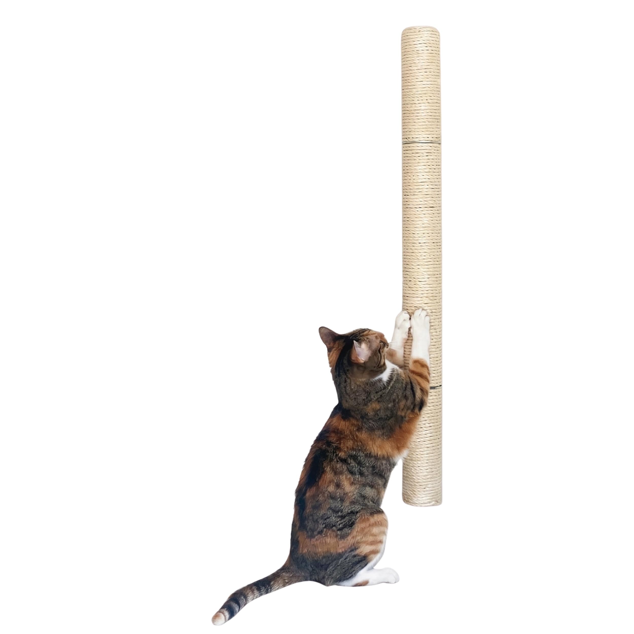 Wall Mounted Cat Scratcher - 86.36 Cm | Sisal Cat Scratching Post for Indoor Cats | Durable Scratch Post | Space Saving Scratch Post for Cats | Accessories with Aluminum Brackets
