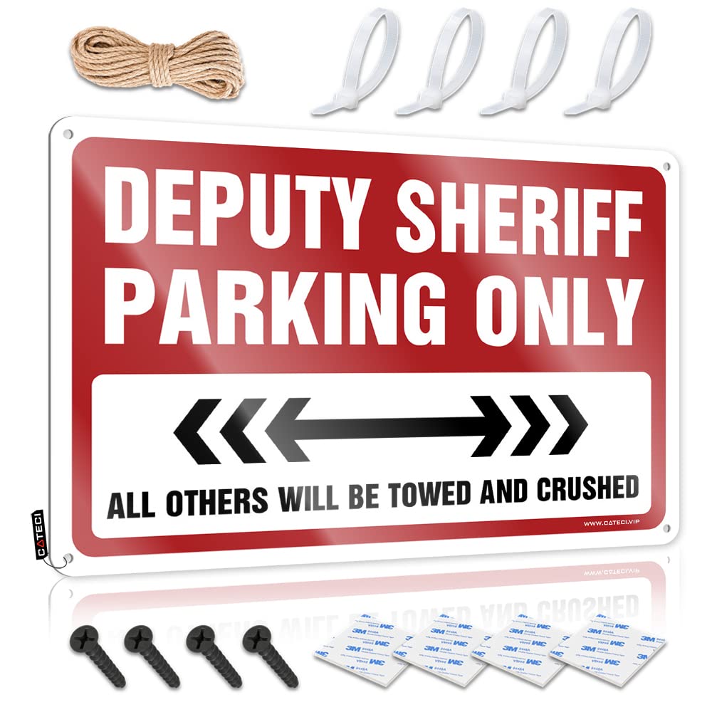 KRAZMURONGD Funny Room Signs Deputy Sheriff Parking Only Tin Sign Outdoor Signs And Decor