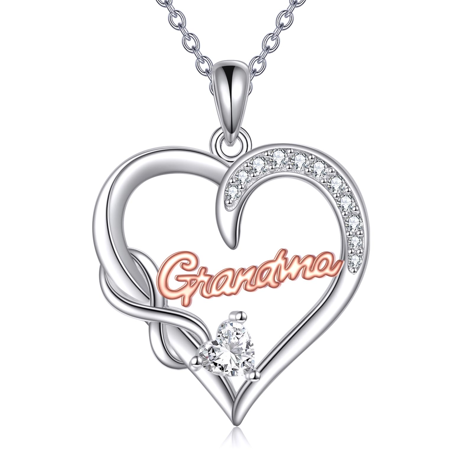 JERWLI Birthday Gifts for Her 925 Sterling Silver Mom Granddaughter Nana Grandma Wife Sister Aunt Infinity Heart Jewelry for Women Christmas Mothers