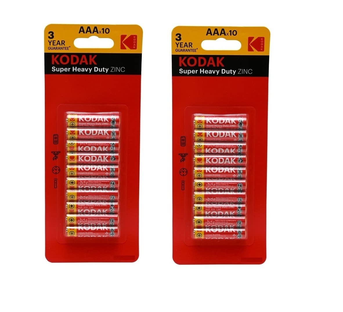 20 Kodak Zinc AAA Batteries ( 10 pack x 2 )
