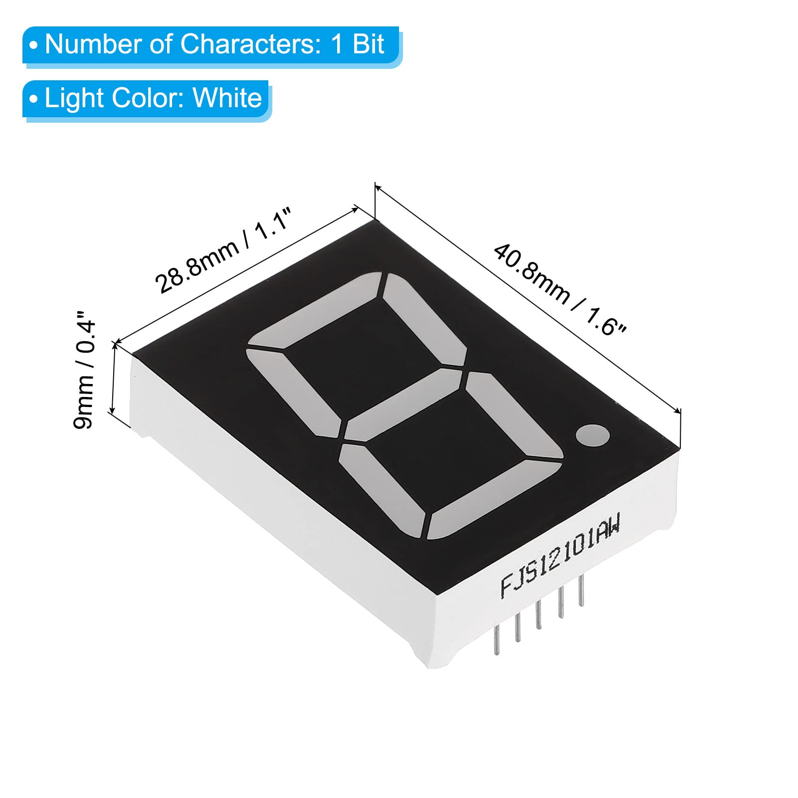 0.56" 3-Digit 7-Segment Display Common Cathode 3-Digit LED Dis – Official - View #9