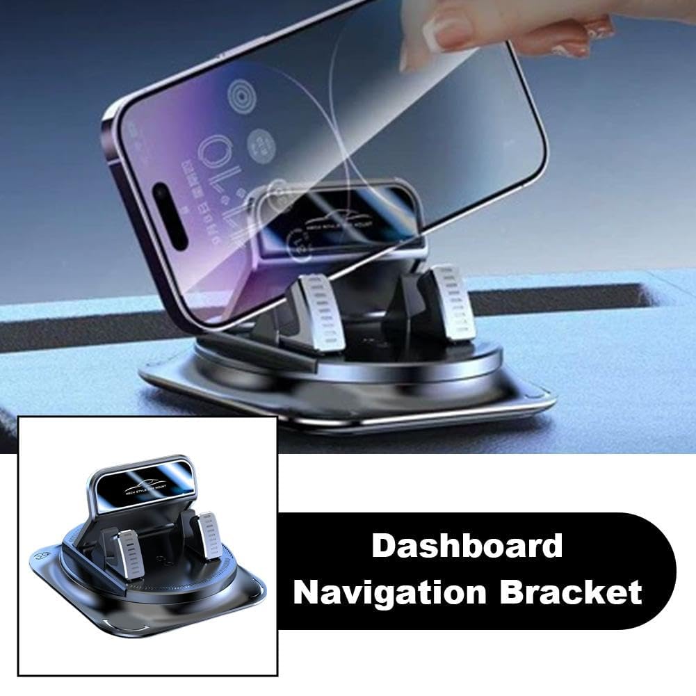Porta Cellulare da Auto Rotante 360° Per Cruscotto, Blocco Con Una Mano, Supporto Telefono Da Cruscotto Antiscivolo Con Rotazione, Base Antiscivolo Con Blocco Automatico Per Tutti Gli Smartphone(2PCS)