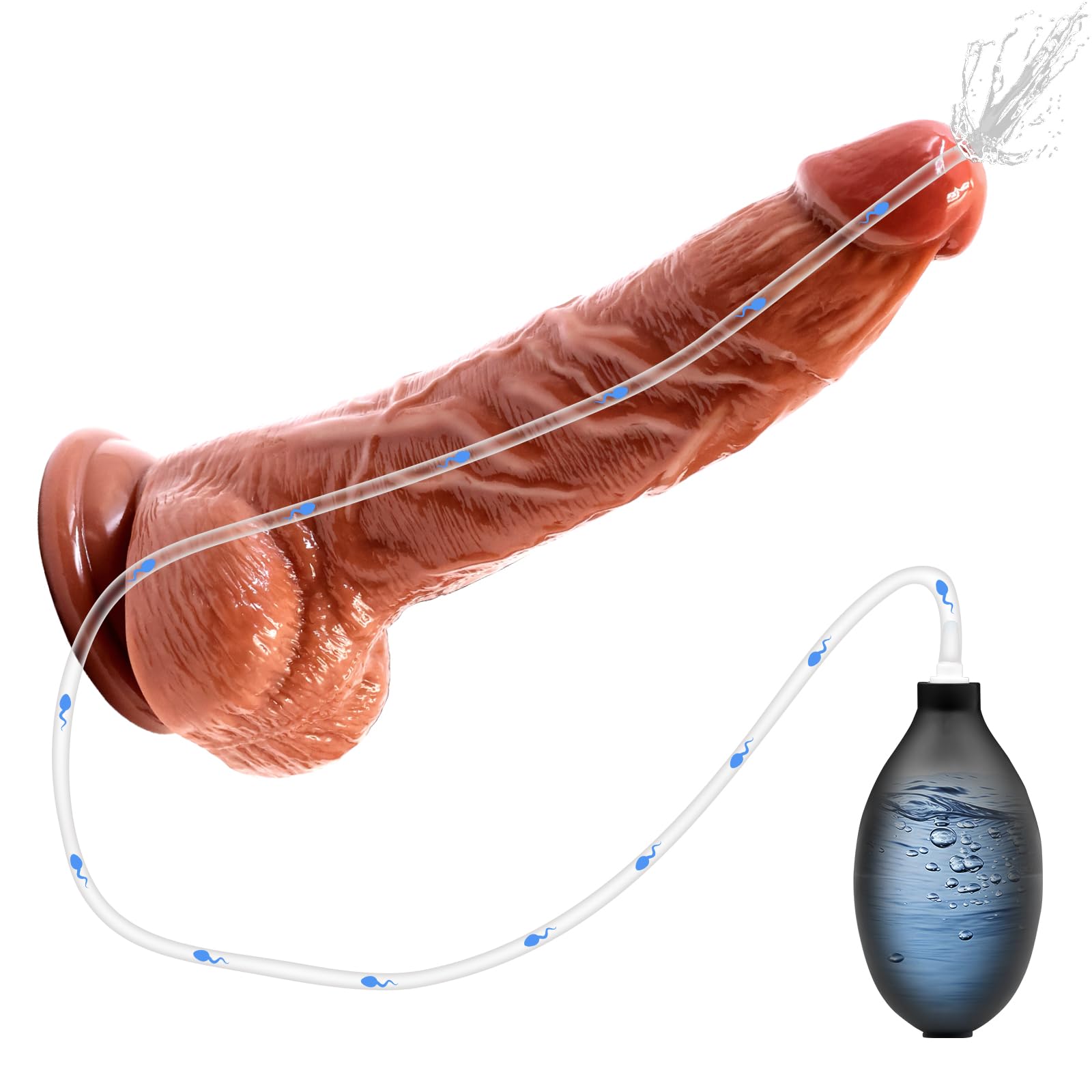 Squirting Dildo Ejaculating Toy 9 06Inch Realistic Dildos Real Skin Soft Dildo Sex Toys Anal Dildo with Strong