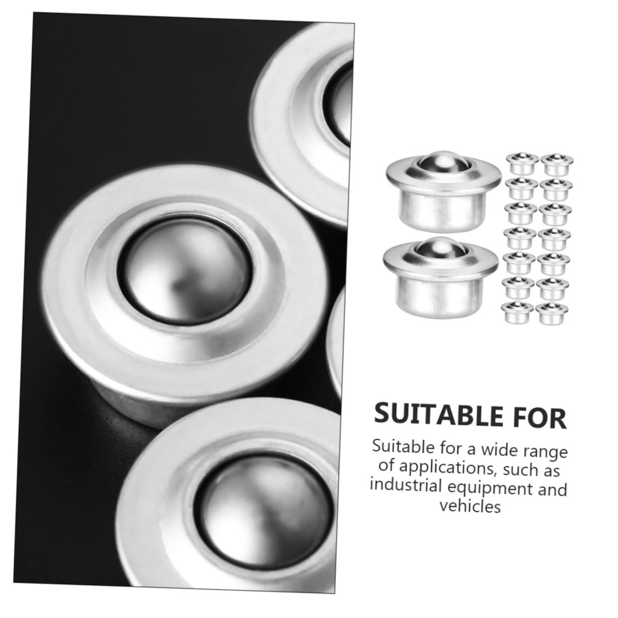 COSMEVIVI Stainless Rollerball Bearings 16pc Heavy Duty Castor Wheels Ball Bearing Transfer