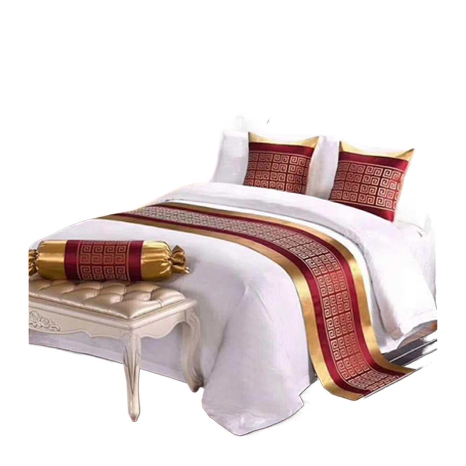 SHENJMAI Bed Runner Bed Table Runner Flag Hotel Cupboard Bedding Decor for Home Parlor Wedding Room(A,50x240cm)