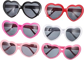 6 Pares De Óculos De Sol Óculos De Coração Óculos De Coração De Plástico Óculos De Sol Coração Decoração Óculos De Sol Óculos De Sol Halloween Óculos De Sol Cais Para Mulheres Ac