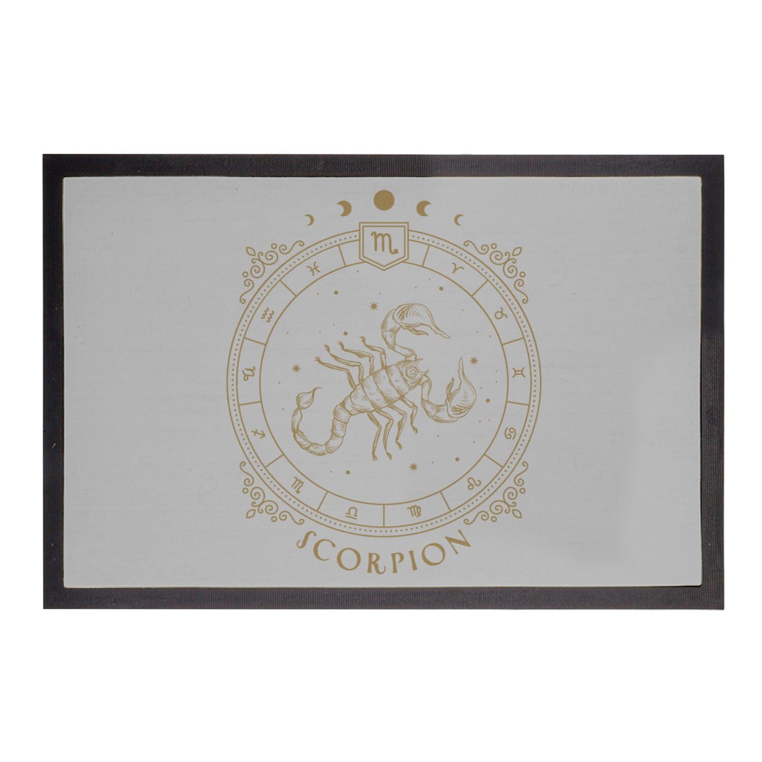 Paillasson Gris Scorpion 75x50cm Cadeau Astrologie Idéal Pour Passionnés De Tarot Et Zodiaque