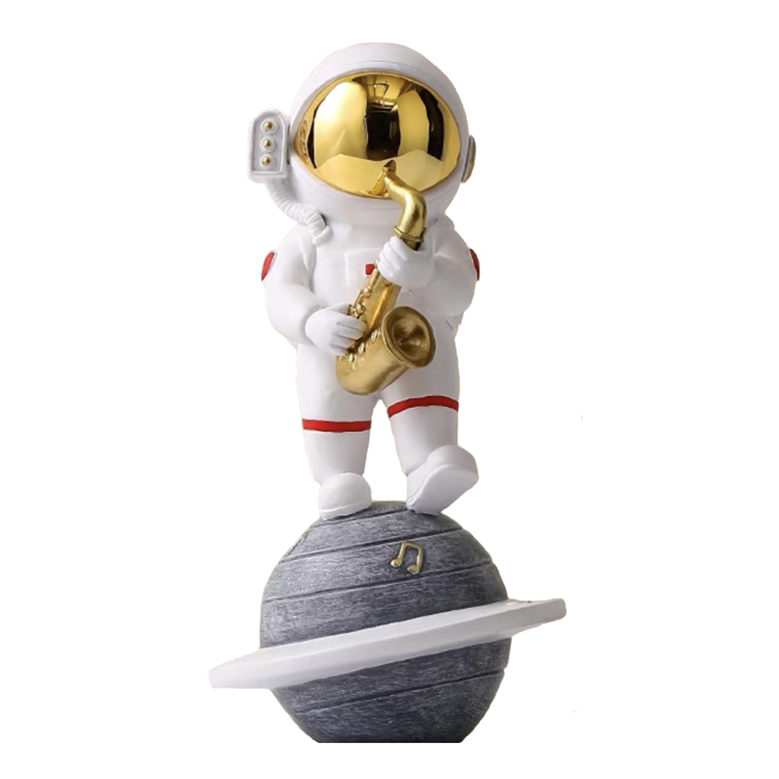 Waowumar Astronaut Statue Spaceman Sculpture Gold Figurine Ornament Desktop Accessories Bookshelf Decor Polyresin Art Gifts