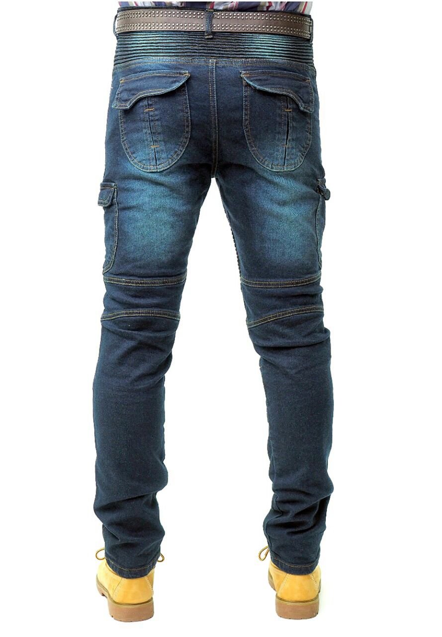Prime Pantalones de Trabajo para Hombre Pantalones Cargo Pantalones Militares Pants BLJ-02 (BLACK-DENIM-005, 32W X 32L)