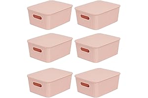 Glad Stackable Pink Storage Containers with Lids (Set of 6)