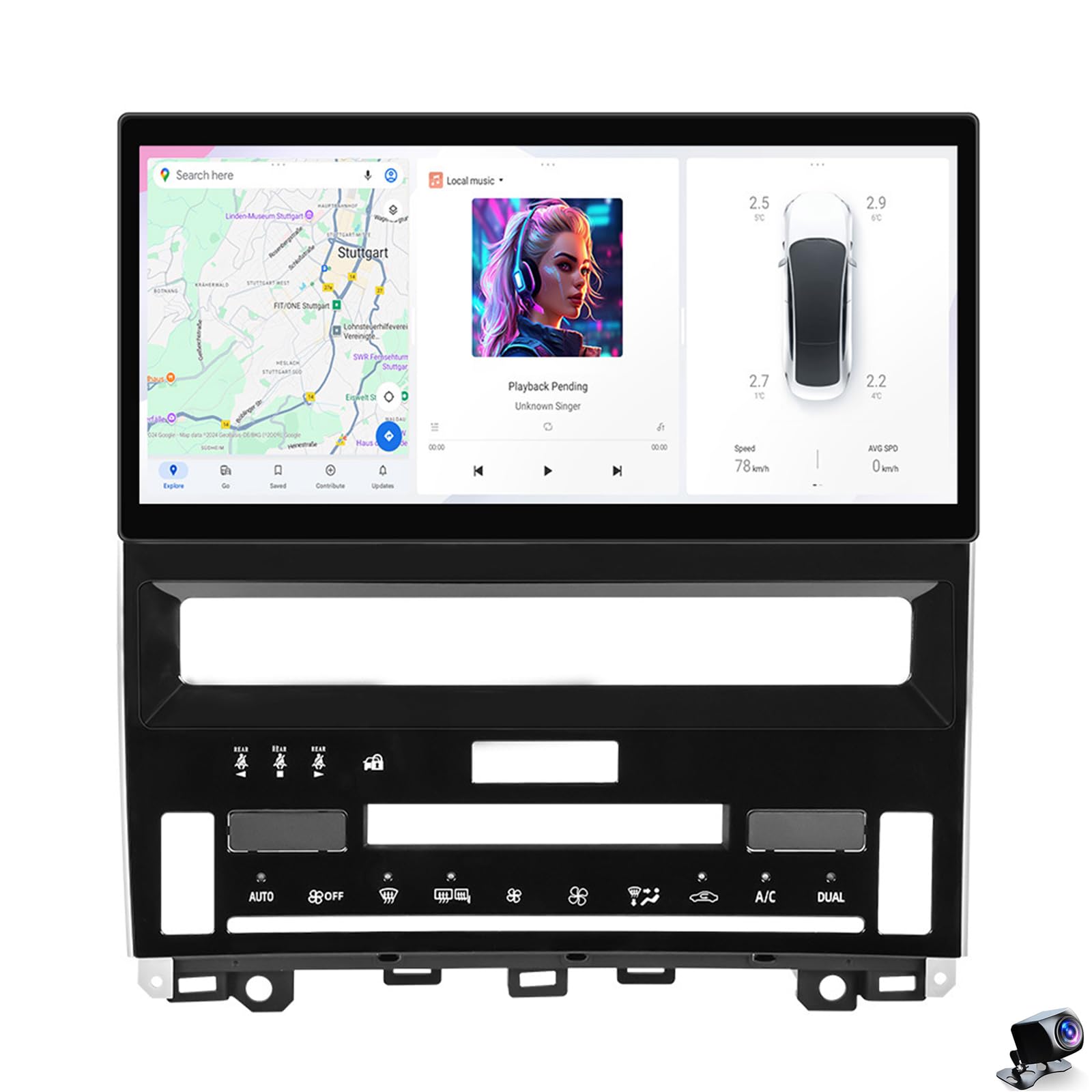 LiteGauge for TOYOTA AVALON 2019-2022 Radio Wireless Carplay Android Auto Car Stereo Bluetooth Navigation GPS WiFi FM AM Multimedia Player Backup Camera 12inch Touchscreen Headunit(Color:8CORE 4+64G)
