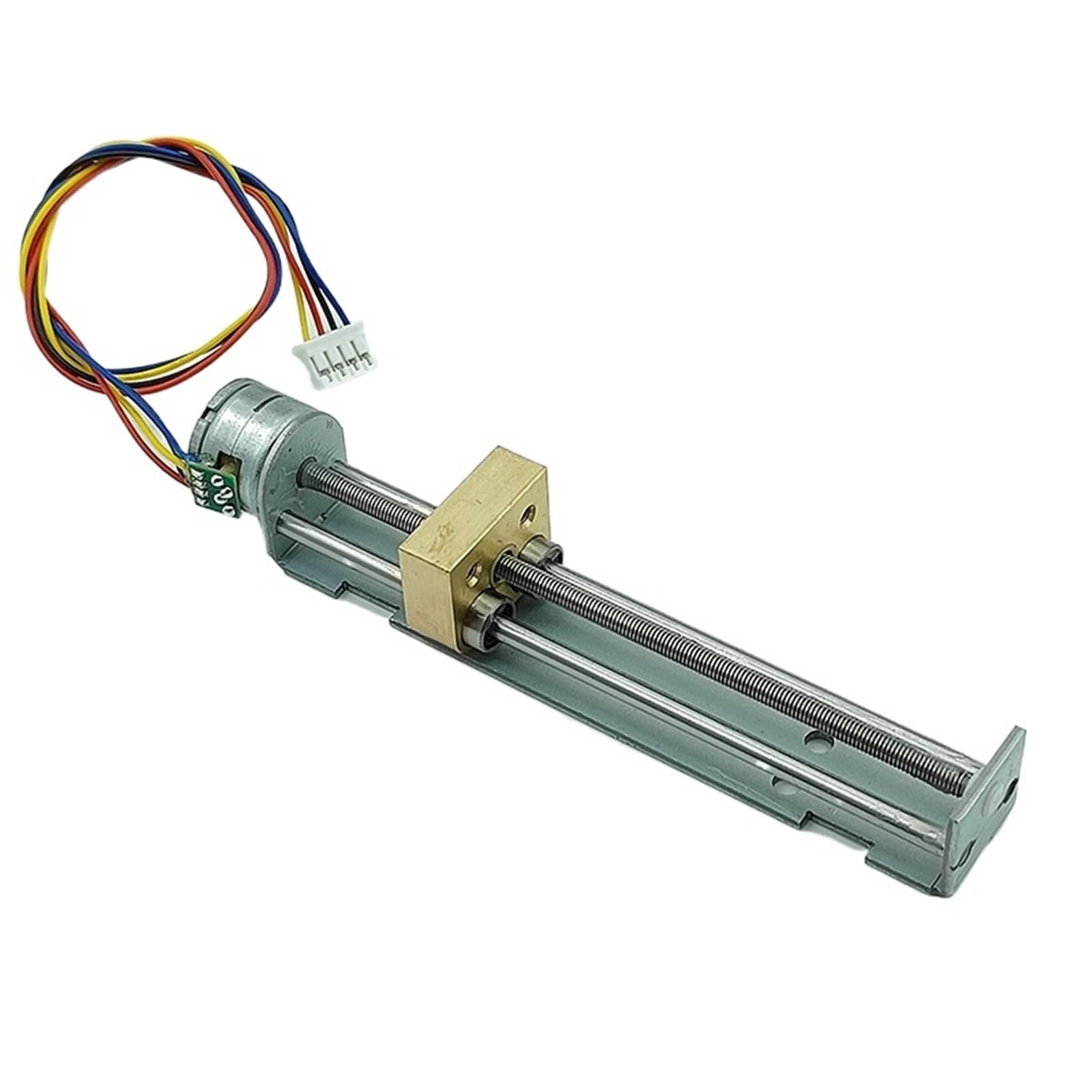 ANERTQUIH 15mm Linear Slider Stepping Motor with Metal Nut Moving Block 2-Phase 4-Wire Stepper 1Pcs