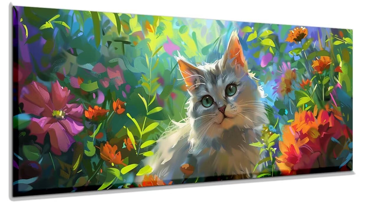 Pintar por Numeros Gato Lindo Pintar por Numeros Adultos 80x200 cm Sin Marco,Lienzos Numerados para Pintar por Numeros Niños DIY Kit de Pintura por Numeros con 3 Pinceles,Hogar Decoración Regalo yf304