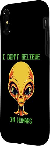 Miniatura 8 de iPhone 13 Pro Max I Don't Believe In Humans Yellow Alien UFO Case