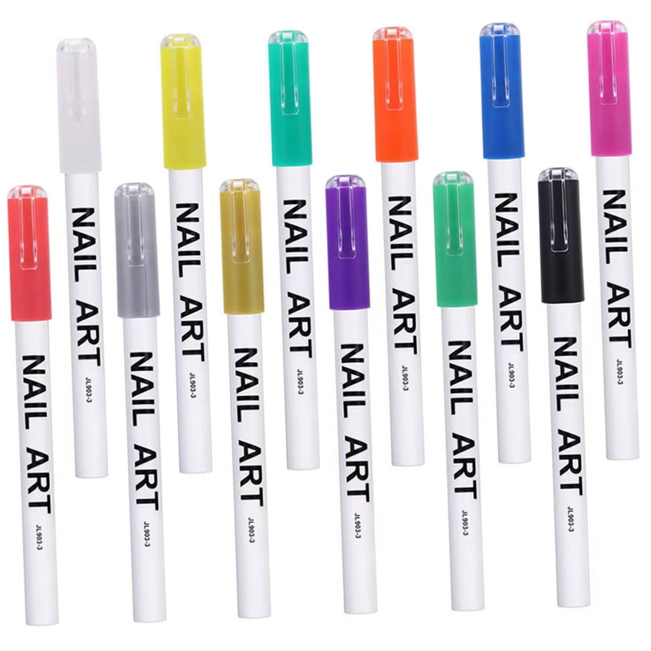 12pcs Colorful Nail Art Pens Nail Line Drawing Tool for Women DIY Manicure Smooth Grip Plastic Painting Pens for Precise Designs