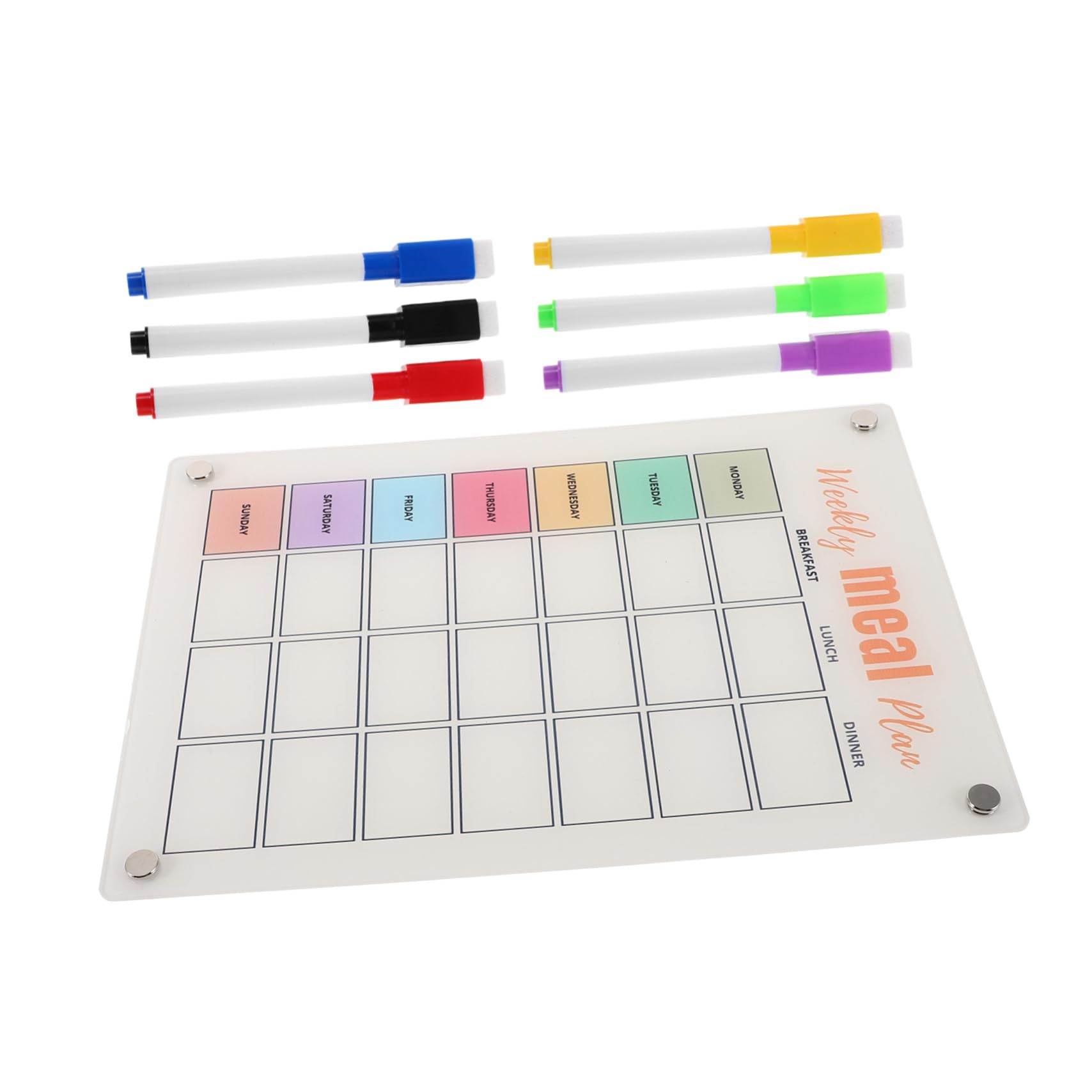 Calendario Magnetico Per Frigorifero Pianificatore Settimanale Cancellabile Con Marker Lavagna Magnetica Per Menu e Lista Della Spesa Adatta Per Casa e Ufficio