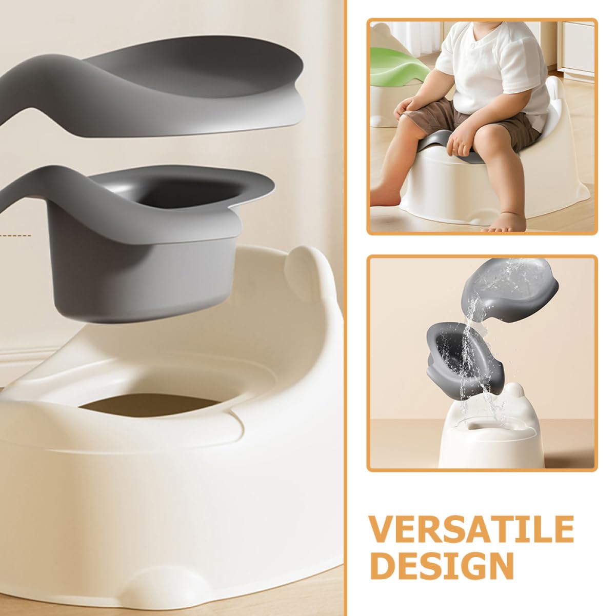 Asiento de Inodoro Portátil para Reductor Wc Infantil Entrenamiento para Ir al Baño Diseño Ergonómico y Resistente para y Uso Doméstico Color y Gris