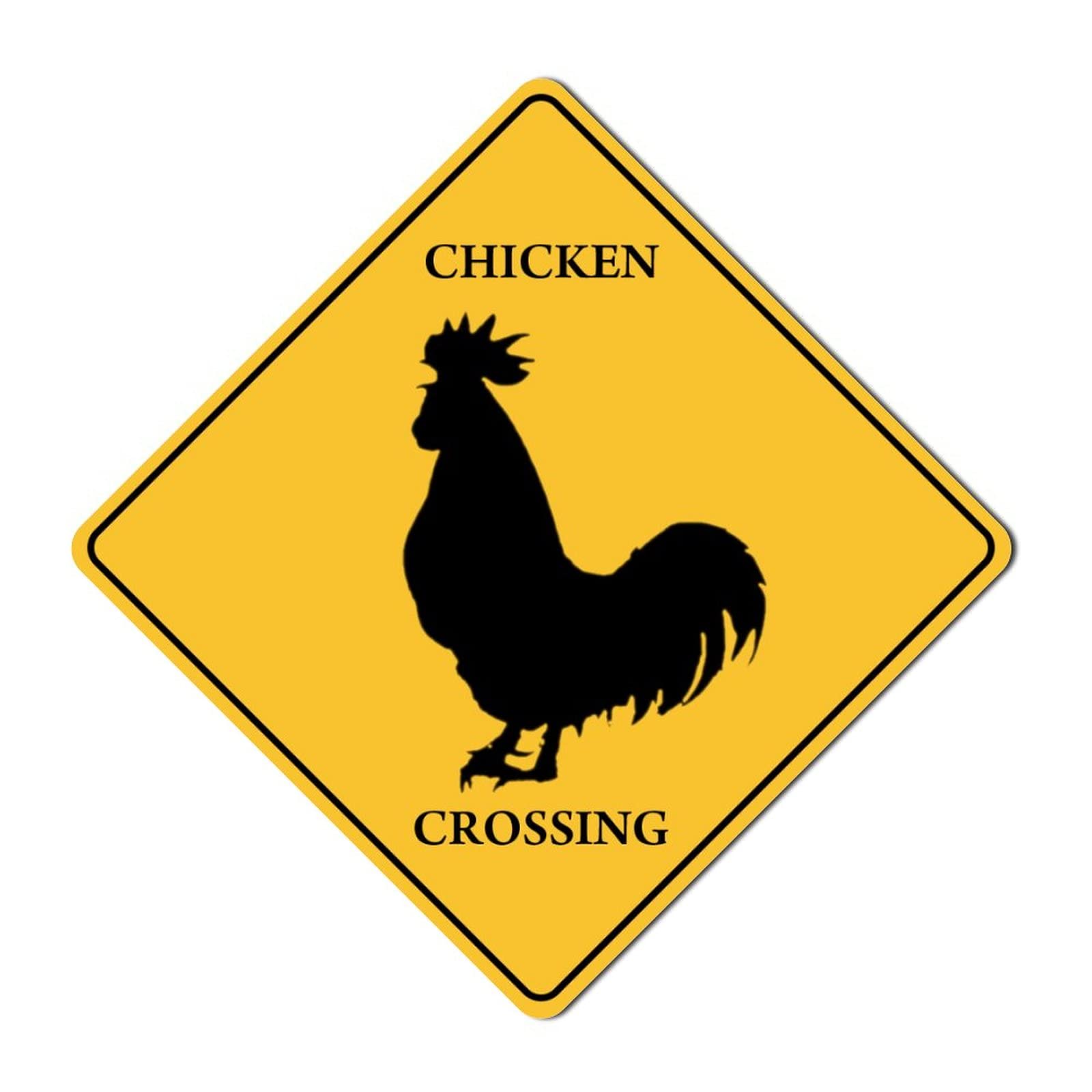 Animal Xing Sign Chicken Crossing Warning Metal Sign 12x12 inch Novelty Aluminum Tin Sign Wall Decor Signs Outdoor Indoor Use