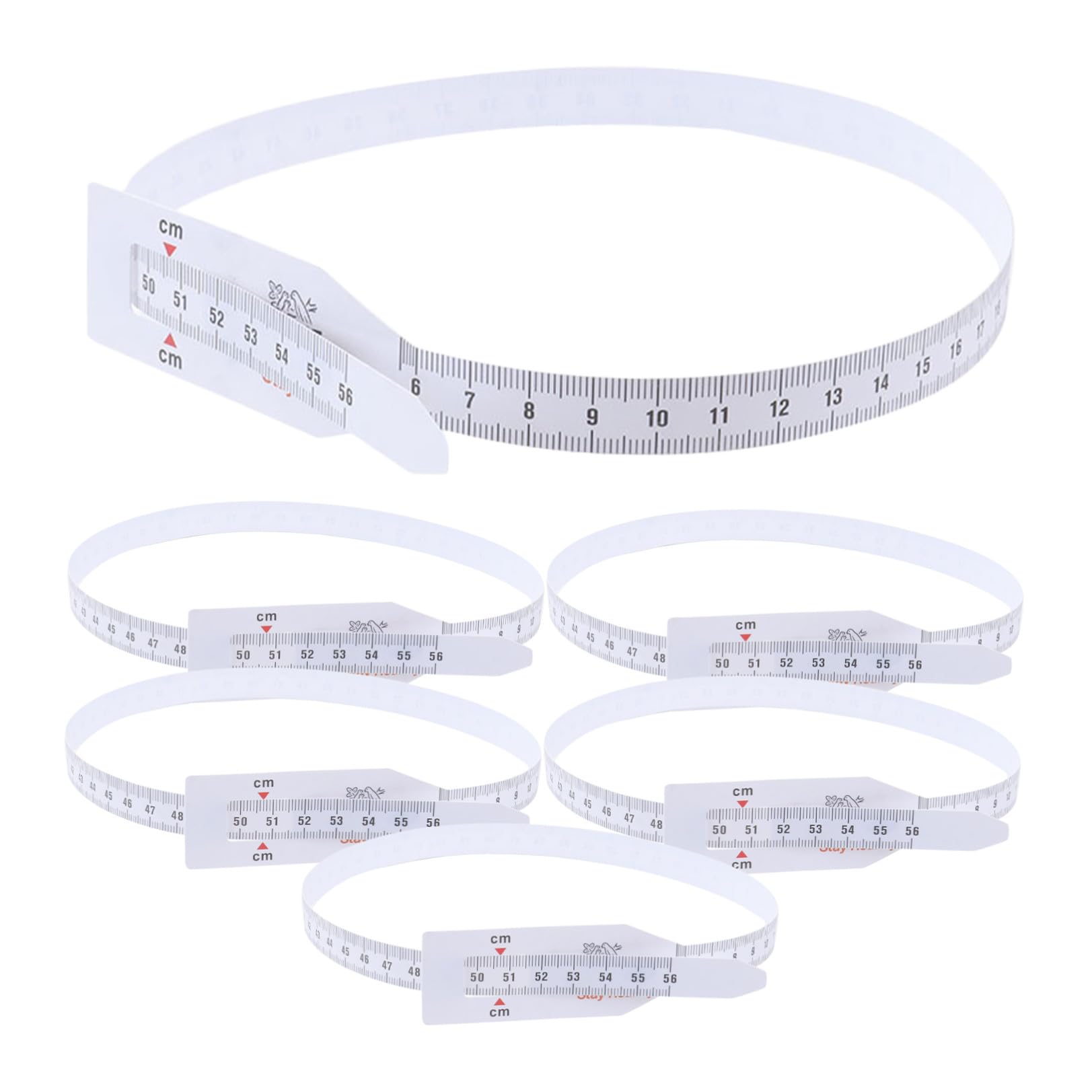 Cabilock Rubans à Mesurer la Circonférence en Plastique Blanc Lot de 6 pour Mesurer Tour de Tête et Bras Flexibles et Pratiques Mètre Ruban pour Bébé