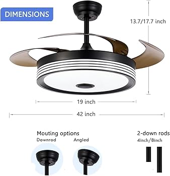 【0509pa⭐︎】ルフレボヌール RefletBonheur Bavnnro 42'' Fandelier Ceiling Fans with Light, Gold