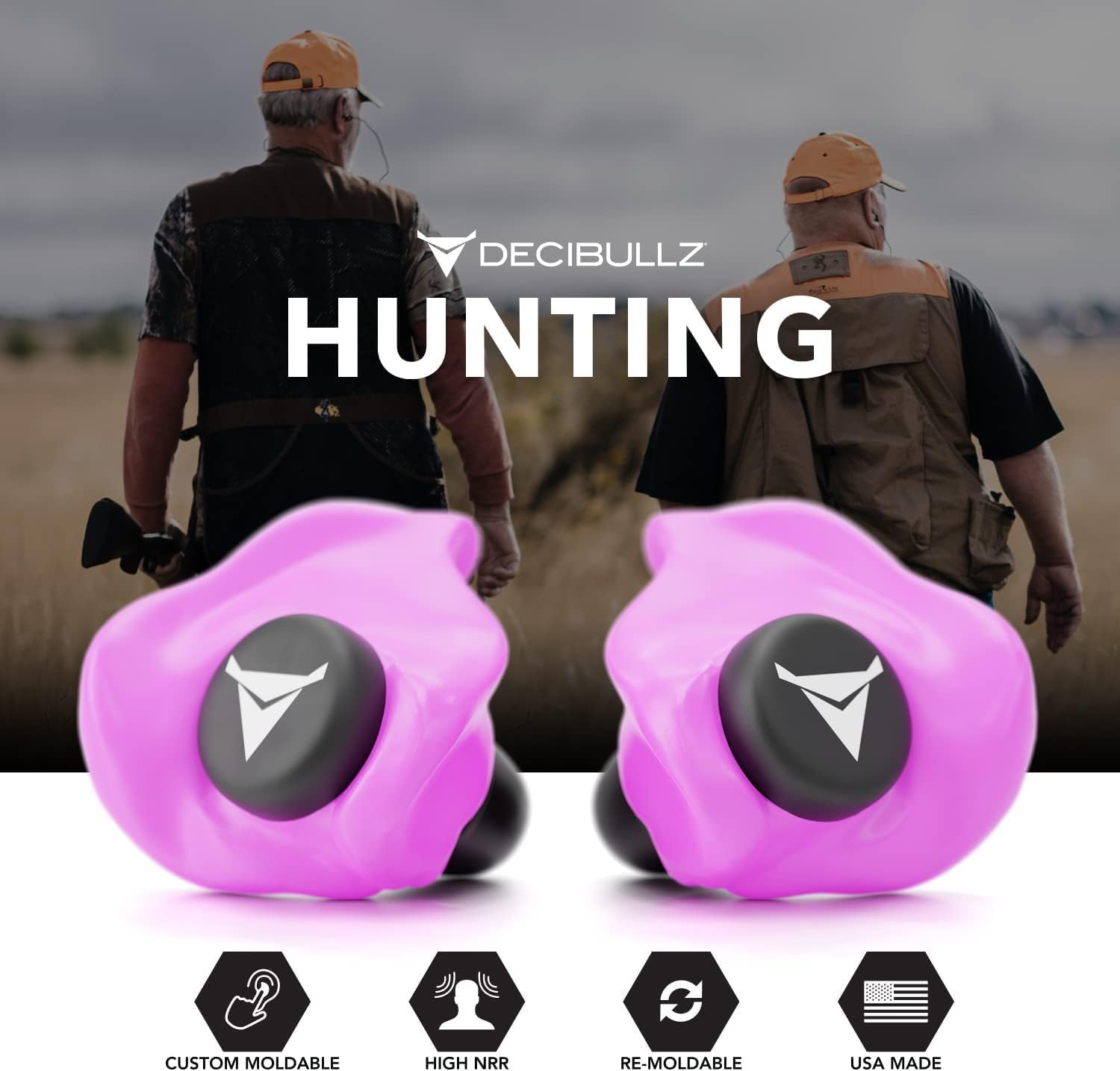 Decibullz Custom Molded Earplugs Pro Pack (Pink) Bundle