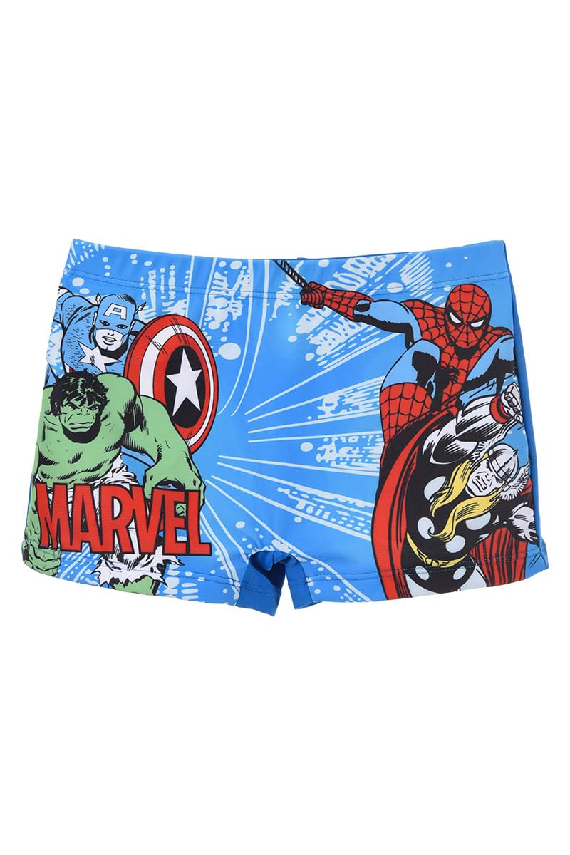 Marvel Avengers Bañador para Niño, Diseño Los Vengadores Shorts de Baño Boxer, Bañador de Natación Infantil, Tallas 4 a 10 Años