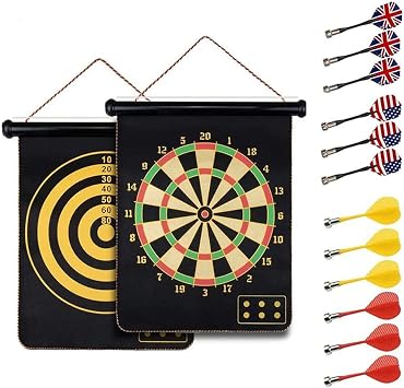 HelaCueil Jeu de Fléchettes Magnétique Double Face Diamètre 38 cm HelaCueil