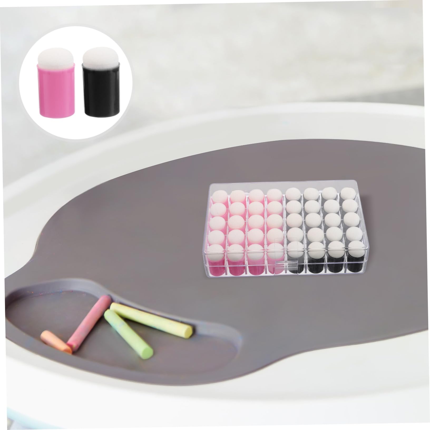 40 Piezas Aplicadores Esponja para Dedos para Esponjas Redondas para Pintura con Tiza y Tinta Mini Daubers Compactos para Manualidades y Proyectos Artísticos Fáciles de Usar para