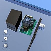 Vista 4 de Cargador para Nintendo Switch, cargador USB C GaN de 39 W para interruptor con cable de carga de 6 pies, adaptador de fuente de alimentación de CA